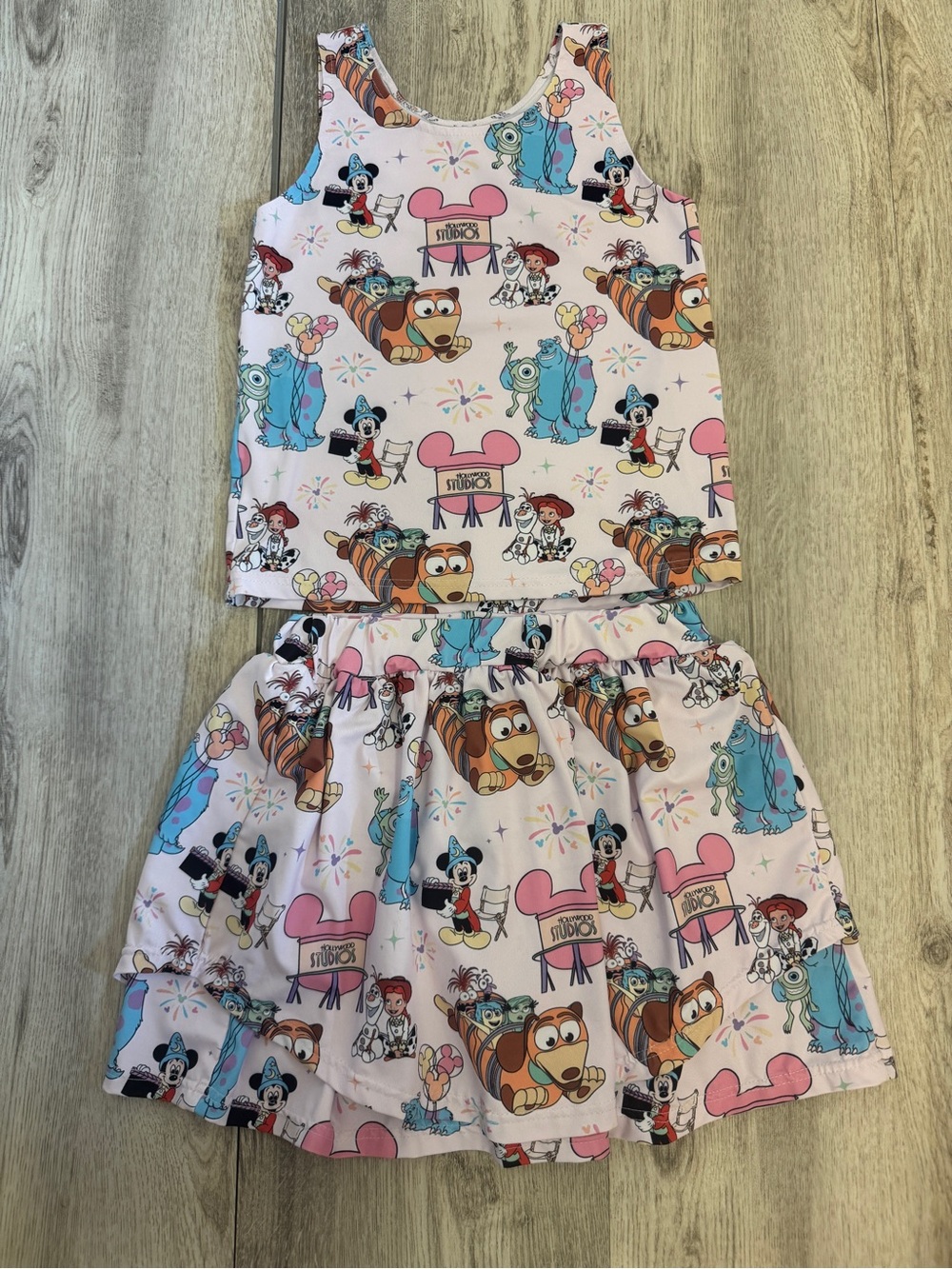 Disney Hollywood Studios and Character Print Tank Top and Skirt Set